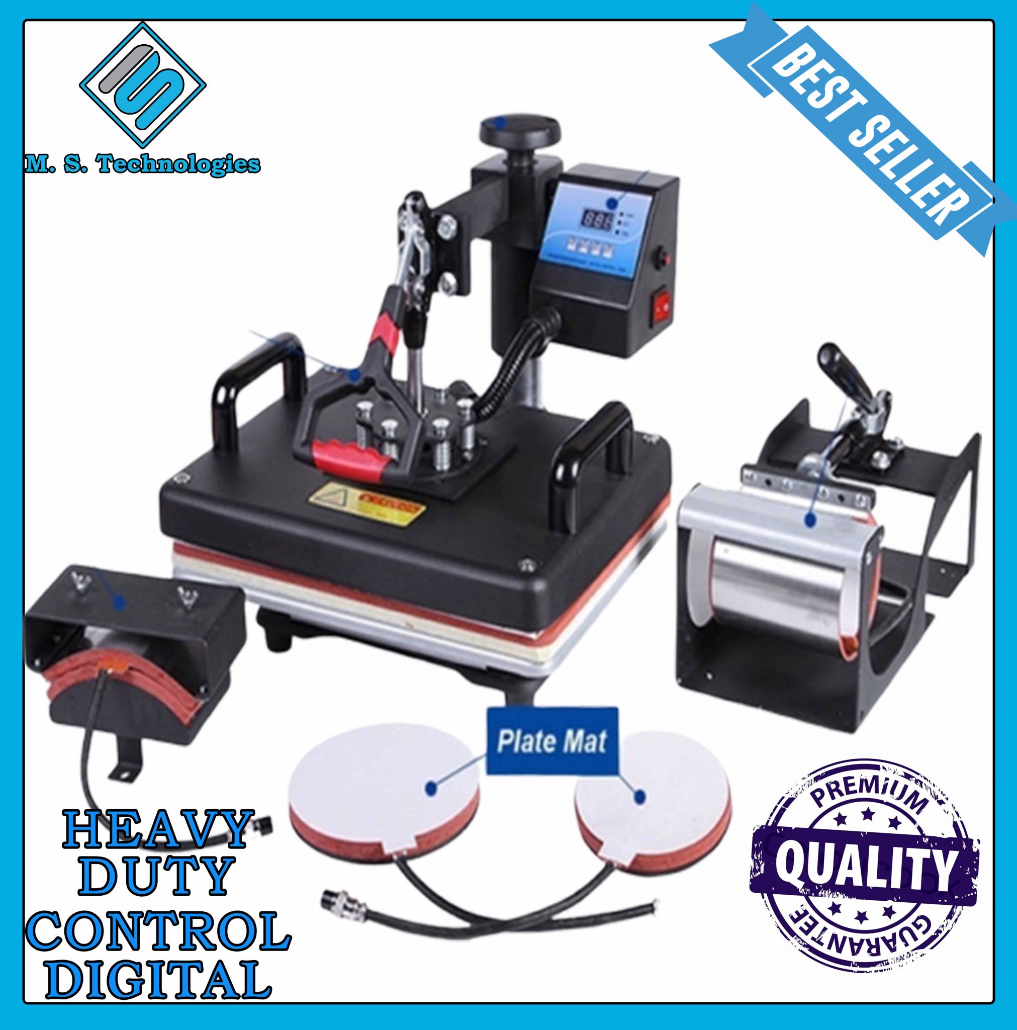 pixmax 5 in 1 combo swing heat press machine